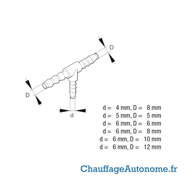 T raccordement carburant diam 5mm – Image 4