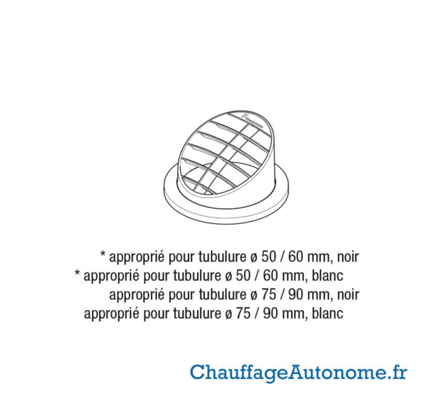 Grille noire écoulement haut 30° 75/90mm – Image 4