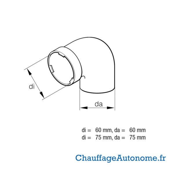 Pièce coudée 90° - 75mm – Image 4