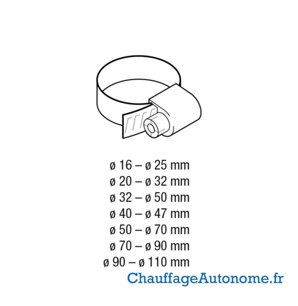 Collier serrage inox diam 50-70mm – Image 4